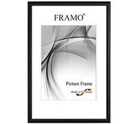 FRAMO Cadre photo étroits 18 x 27 cm en bois massif | Noir matt | Couleur/taille sélectionnable | Cadre pour affiches | Puzzles | Photos N°073
