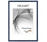 FRAMO Cadre photo étroits 19 x 27 cm en bois massif | Bleu marine brillant | Couleur/taille sélectionnable | Cadre pour affiches | Puzzles | Photos N°115