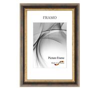 FRAMO N°46 Cadre photo baroque 23 x 30 cm en bois massif | Bronze doré | Cadre en bois rétro vieilli avec vitre en verre synthétique incassable et crochets en métal
