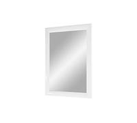 FRAMO Trend 35 - Miroir mural 60 x 65 cm avec cadre (blanc brillant), miroir sur mesure avec baguette en bois MDF de 35 mm de large - Cadre de miroir sur mesure avec miroir et paroi arrière stable