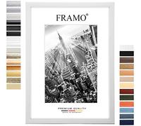 FRAMO35 10x30 Cadre Photo (Blanc Pin), Cadre en Bois MDF de 35 mm de Large avec vitre en Verre synthétique incassable et Anti-reflet et paroi arrière Stable