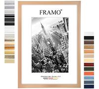 FRAMO35 20x27 Cadre Photo (Hêtre), Cadre en Bois MDF de 35 mm de Large avec vitre en Verre synthétique incassable et Anti-reflet et paroi arrière Stable