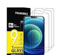 FRAMOBILE Lot de 3, Verre Trempé pour iPhone 14, iPhone 13, iPhone 13 Pro 6,1 Pouces, Protection écran -sans Bulles d'air -Ultra Résistant (0,33mm HD Ultra Transparent) Dureté 9H (16 Pro Max)