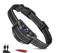 FRAN Collier Anti Aboiement Chien Rechargeable - Choc Électrique/Vibration/Son Aide au Dressage Inoffensif Automatique Réglable pour Petit/Moyen/Gros Chien, Animal Domestique, Accessoire (Noir)