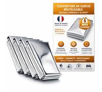 Frana surv 4 couvertures de Survie réutilisables isothermiques Made in France, épaisses, Lourdes, Grandes Taille, Contre la Chaleur et Le Froid, pour Trail, Camping, randonnée, Trousse de Secours