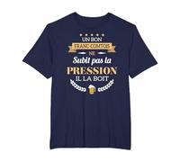 Franc-Comtois boit la Pression bière Humour Franche comté T-Shirt, Homme Grandes Tailles, Bleu Marine, 5X Tall