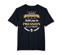 Franc-Comtois boit la Pression bière Humour Franche comté T-Shirt, Homme Grandes Tailles, Noir, 5X Tall