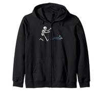Franc Frenchie Running Skeleton Halloween Sweat à Capuche