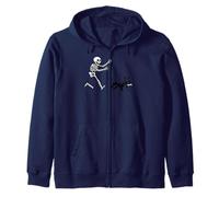 Franc Frenchie Running Skeleton Halloween Sweat à Capuche