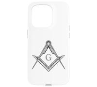 Franc-maçon Symbole Carré et Compas Grande Loge Maçonnique Coque pour iPhone 15 Pro