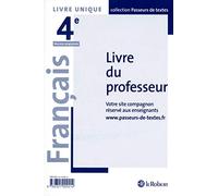Français Collège 4e - Passeurs de textes - Livre du professeur - Réforme du collège: Broché