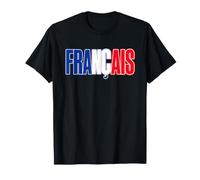 Français de Cœur Cadeau Homme Racines Françaises Bleu Blanc T-Shirt