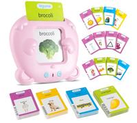Français et Anglais Standard, Flashcard Jouets Éducatifs pour Enfants de 1 à 6 Ans, 112 Feuilles 224 Mots pour l'apprentissage Audio, Jouets Sensoriels Montessori pour La Logopédie de l'Autisme Rose