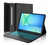 Français Étui clavier pour Samsung Galaxy Tab S10 FE+ Plus 13,1"" (2025), rétroéclairage, pavé tactile,support S-Pen