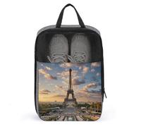Français Paris Tour Eiffel Sac à chaussures Organisateur de chaussures de voyage avec fermeture éclair Chaussures de golf Sacs à poussière pour hommes et femmes Sac de rangement pour voyage Chaussures