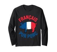 Français Pur Porc Humour Français Cadeau Fun Tricolore Manche Longue
