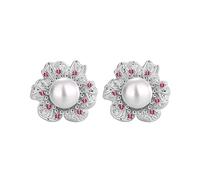 Français rétro fleur perle d'oreilles femme S925 argent aiguille lumière luxe d'oreilles haut de gamme tempérament bijoux Boucle Oreille Femme