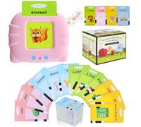 Français Standard, Cartes Flash Parlantes, Jouets éducatifs pour Tout-Petits de 1 à 6 Ans, 200 Feuilles de 400 Mots, Jouets d'apprentissage Audio, Jouets Interactifs pour Garçons et Filles - Rose