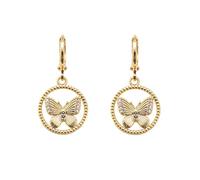 Français Vintage Bow Boucles D'oreilles Pour Les Femmes, 18K Plaqué or Cuivre Minimaliste Boucles D'oreilles, Léger 4.2g/15x30mm, Élégant Petit Luxe Oreille Bijoux