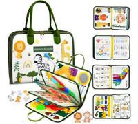 Française Busy Board Jouet Montessori 2 Ans, 8 in 1 Jeux Montessori Éducatif Jouets d'Activité et de Développement, Jeux Avion Voiture Enfant Voyage, Cadeau pour Enfants Garçon Fille 1 2 3 4 5 Ans