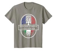 Française d'origine Italienne T-Shirt, Enfant, Ardoise, 10 Ans