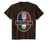 Française d'origine Italienne T-Shirt, Enfant, Marron, 3 Ans