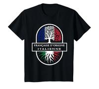 Française d'origine Italienne T-Shirt, Enfant, Noir, 12 Ans
