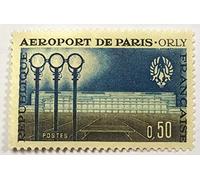 France 1961. Timbre de Collection Neuf Authentique No 1283. Aéroport de Paris Orly par des Livres Express