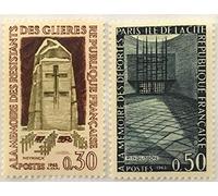 France 1963. 2 Timbres de Collection Neufs Authentiques Nos 1380 et 1381. Histoire, résistance par des Livres Express