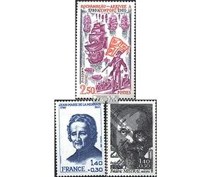 France 2214,2218,2219 (complète.Edition.) Neuf avec Gomme Originale ** MNH 1980 troupes, Mennais, Mistral (Timbres pour Les collectionneurs) Militaire/Chevalier