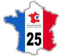FRANCE 25 Franche-Comté - 10x10cm - Sticker/autocollant G