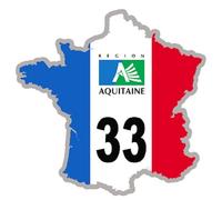 France 33 Aquitaine - 10x10cm - Sticker/Autocollant