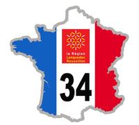 France 34 Languedoc Roussillon - 15x15cm - Sticker/Autocollant