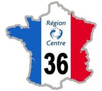 FRANCE 36 région Centre - 10x10cm - Sticker/autocollant G