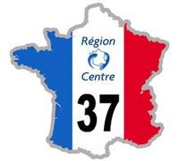FRANCE 37 région Centre - 15x15cm - Sticker/autocollant G