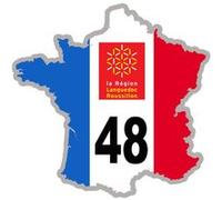 FRANCE 48 Languedoc Roussillon (15x15cm) - Sticker/autocollant G