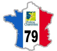 France 79 Poitou Charentes - 15x15cm - Sticker/Autocollant