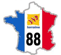 France 88 Région Lorraine - 20x20cm - Sticker/Autocollant