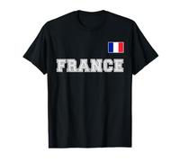 France avec Drapeau pavillon sur la Poitrine T-Shirt Graphique avec Valeur