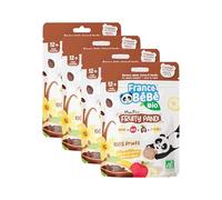 FRANCE BéBé BIO - Snack BIO Mon P'tit Fruity Pandi Cacao Vanille - A partir de 12 mois - Pack de 4 sachets x 10g
