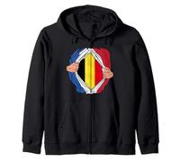 France Belgique Idée-cadeau Français d'Origines Belges Sweat à Capuche