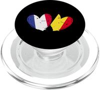 France Belgique Love Heart French Belge Double Nationalité PopSockets PopGrip pour MagSafe