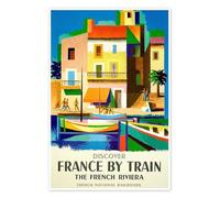 France by Train Poster de Vintage Travel Collection 90 x 130 cm Tableaux Décoration murale