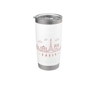 France Capitale Skyline Tour Eiffel Paris Gobelet isotherme en acier inoxydable double paroi