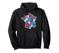 France Carte Régionale Design Graphique Régions Normandie Bretagne Sweat à Capuche