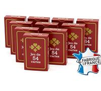 FRANCE CARTES - Jeu de 54 Cartes - Gauloise Rouge - Lot de 10