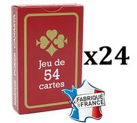FRANCE CARTES - Jeu de 54 Cartes - Gauloise Rouge - Lot de 24 Rouge