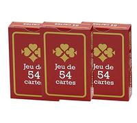 FRANCE CARTES - Jeu de 54 Cartes - Gauloise Rouge - Lot de 3
