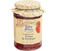 FRANCE - Confiture fraise dordogne extra REFLETS DE | Savoureux et onctueux | Parfait pour le petit déjeuner | le pot de 315g | LOT DE 4