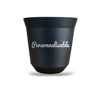 France Design Tasse Personnalisable Expresso en Inox - Secret Santa - Gravure Laser avec Prénom, Logo ou Texte - Cadeau de Noel ou d'anniversaire unique et original (Bleu foncée, 160ml)